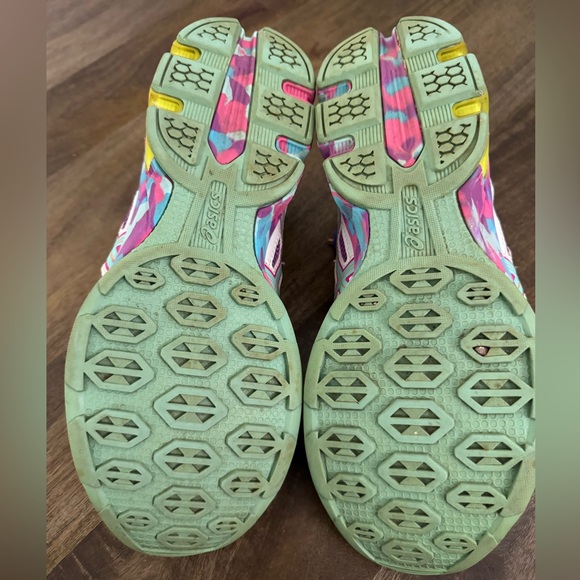 Asics Women’s White Running Shoes with Purple, Mint & Neon Accents Size 7.5 - Picture 4 of 5